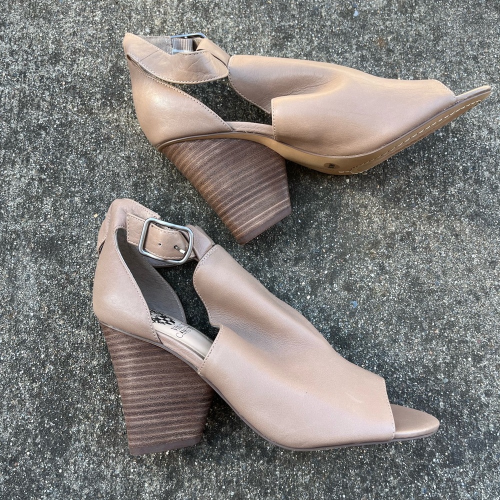 Vince Camuto Tan Heeled Boots with Suede Finish
